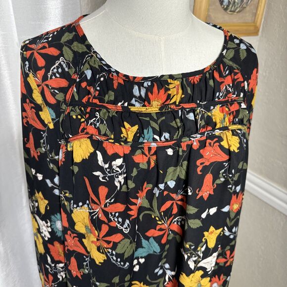 Tops Floral Blouse Long Sleeve Multicoloured Women’s Size M by Gipson - Picture 2 of 10